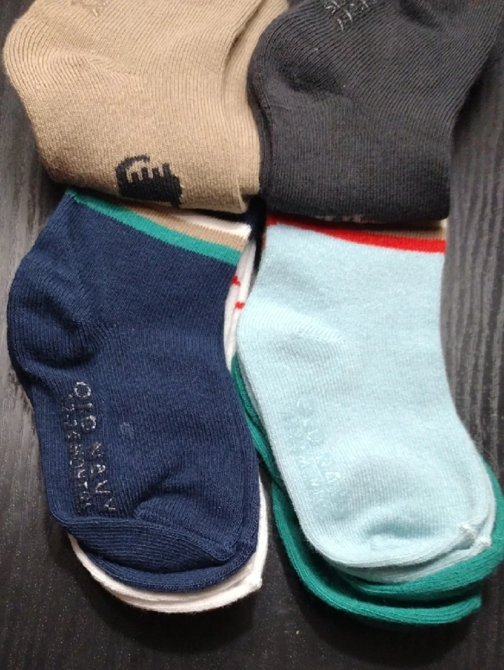 Old Navy Baby Crew Socks - Teal, White & Yellow Dino Set